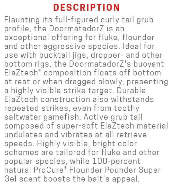 Zman Soft Lure DoormatadorZ 6 Inch 3/Pack Nuked Chicken Glow (5841)
