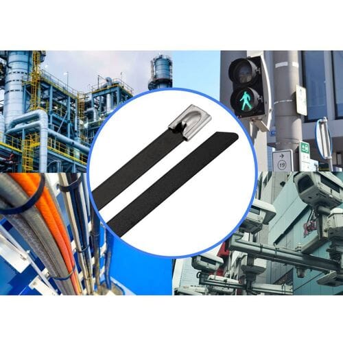TRU COMPONENTS TC-12647612 Stalen kabelbinder 290 mm 7.9 mm AISI 304 Met coating 100 stuk(s)