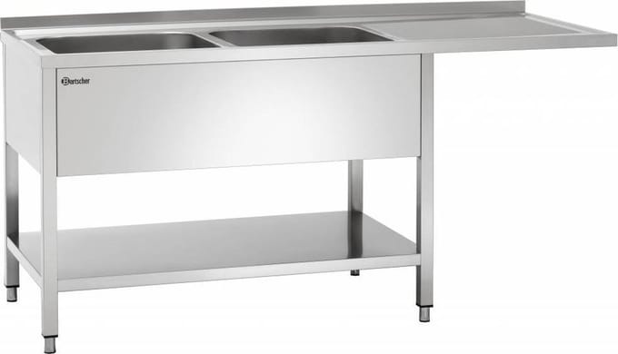 Spoelcentrum - 700 - 180cm Breed - 2 Bakken Links - Bartscher 306360 - Horeca & Professioneel