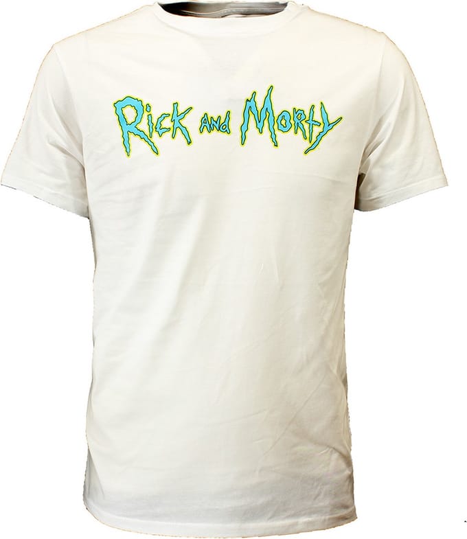 Rick and Morty Logo T-Shirt Wit - Officiële Merchandise - M
