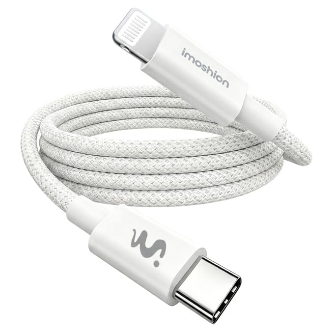 imoshion Braided USB-C naar geschikt voor Lightning kabel 30W - 2 meter - Wit