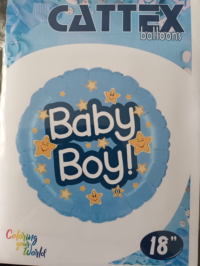 Cattex folieballon baby boy 45cm