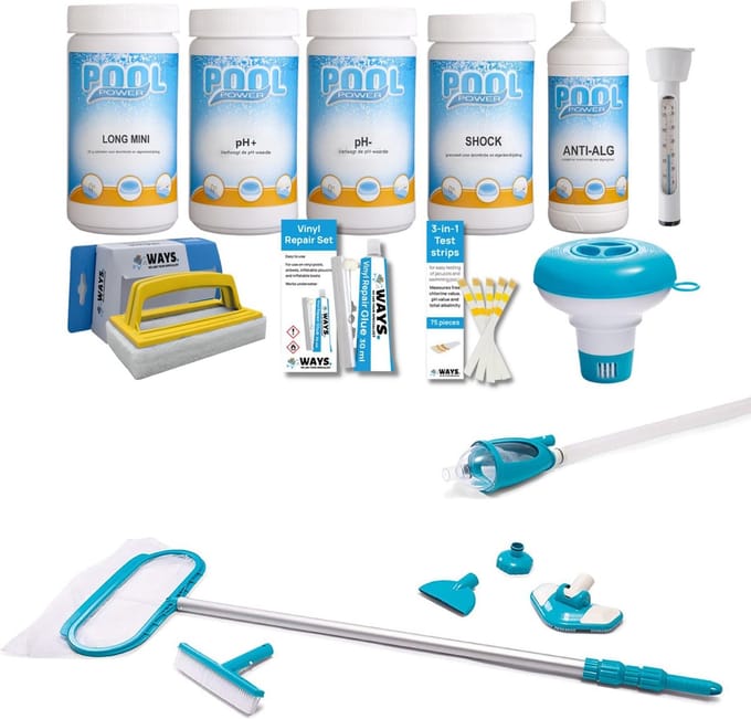 WAYS - Zwembad Onderhoud - Pakket Medium Deluxe & Onderhoudsset Deluxe