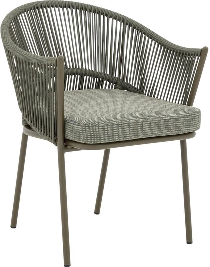 Goossens Tuinstoel Levanzo - Buitenstof - groen - 65 x 81 x 61 cm