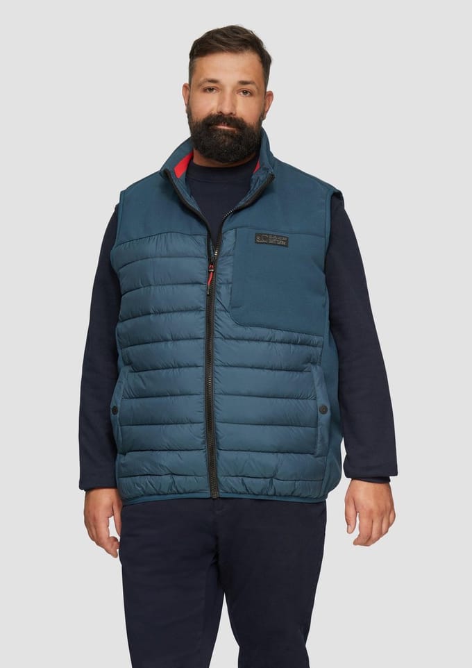 s.Oliver - male - Softshell puffer bodywarmer met contrasterende details