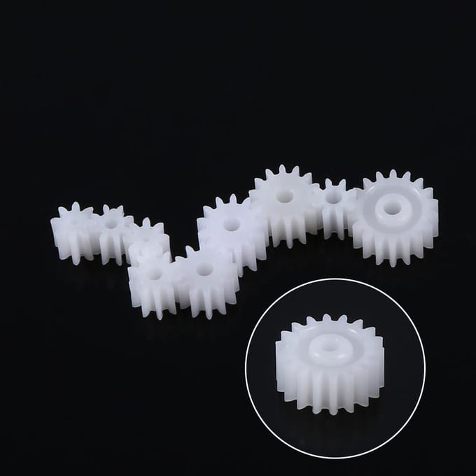 11 stuks Plastic Spindel Wormwiel voor Vliegtuig Auto Vrachtwagen Model Robotmotoras gray