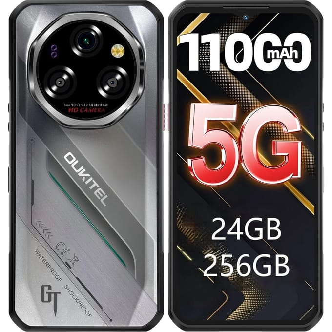 OUKITEL WP62 5G Mobiele Telefoon 24GB+256GB 11000mAh 6,58  Scherm 108MP Android 15