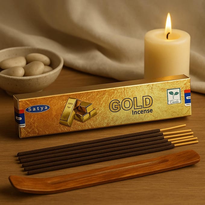 Satya Wierookstokjes - Goud - Grote doos van 12 x 15 gram