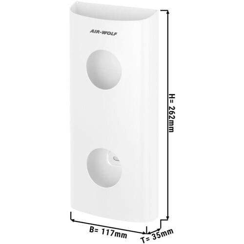 AIR-WOLF Hygiënezakjesdispenser voor maximaal 25 hygiënezakjes - RVS Wit Wit