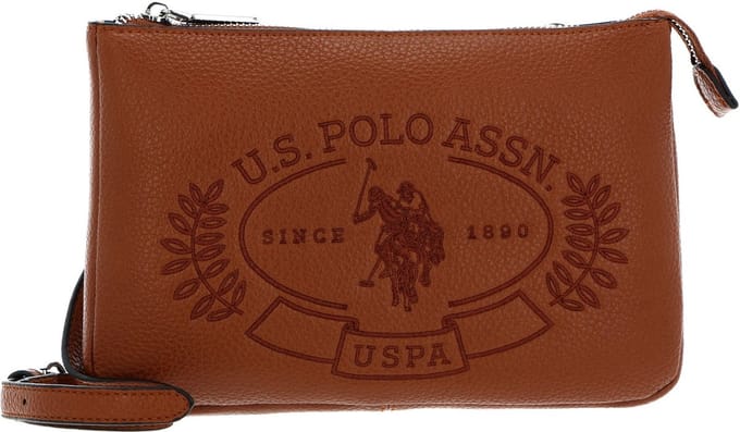 U.S. POLO ASSN. Schoudertas Hailey Flat Crossbody Bag Tan Bruine