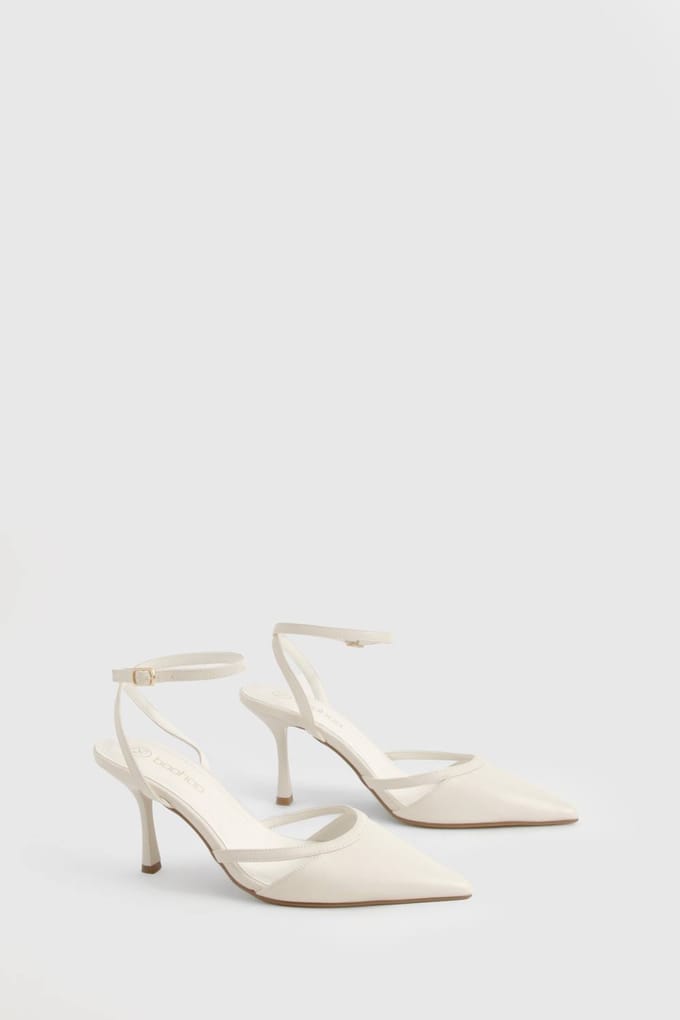 boohoo Dames Cut Out Detail Court Schuhe | Wit | Maat: 41