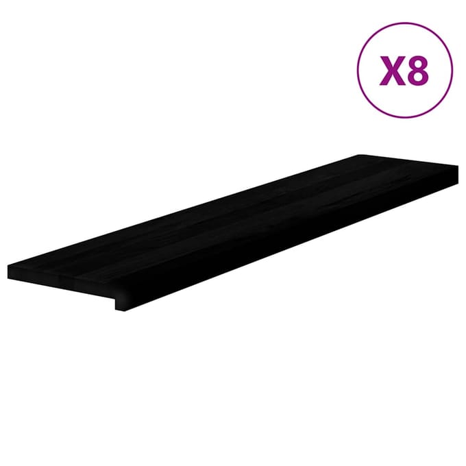 vidaXL - Traptreden - 8 - st - 120x30x2 - cm - massief - eikenhout - bruin-zwart
