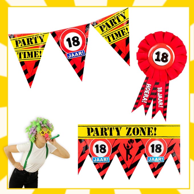Feestpakket | Verjaardag | 18 jaar | Verkeersbord