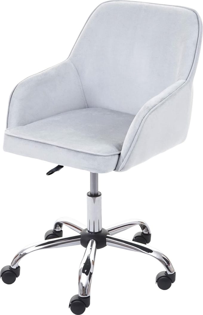 Bureaustoel MCW-F82, bureaustoel directiedraaistoel, retro design fluweel ~ grijs