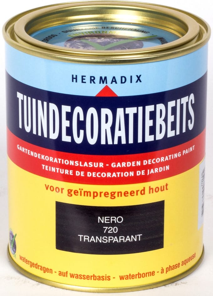 Hermadix Tuindecoratiebeits Transparant 720 Nero - 0.75 l
