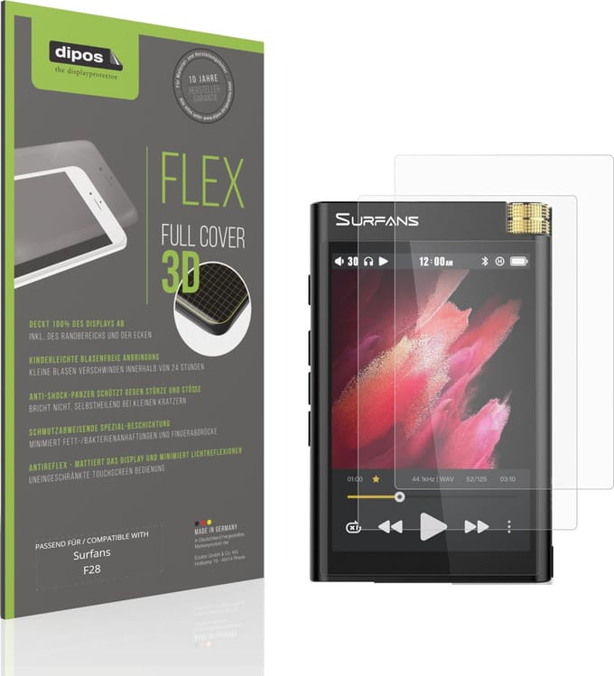 dipos FLEX – 2x Matte Screenprotector geschikt voor Surfans F28 | Volledige Schermbescherming | Case-Friendly