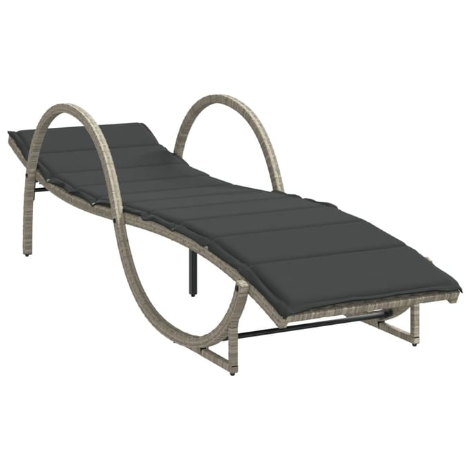 vidaXL - Ligbedden - 2 - st - met - kussens - poly - rattan - lichtgrijs