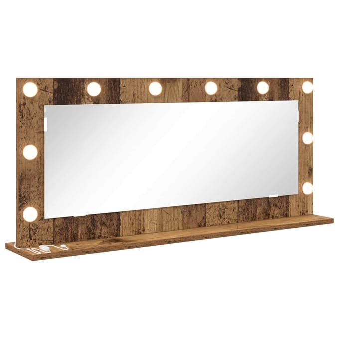 vidaXL - Make-up - Spiegel - Oudhout - 100 - x - 45 - x - 18 - cm - Rechthoekig