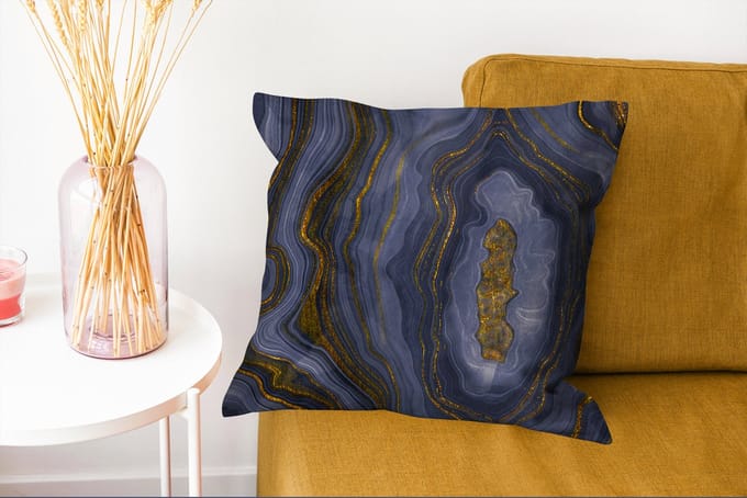 Sierkussens - Kussentjes Woonkamer - 45x45 cm - Geode - Agaat - Black & gold