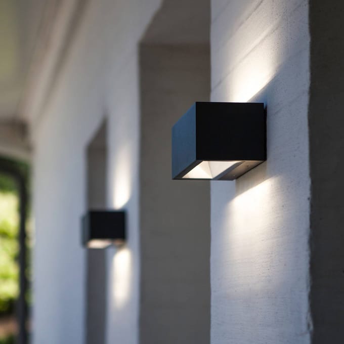 LUTEC Gemini Wandlamp voor buiten - LED - 3000K - Zwart