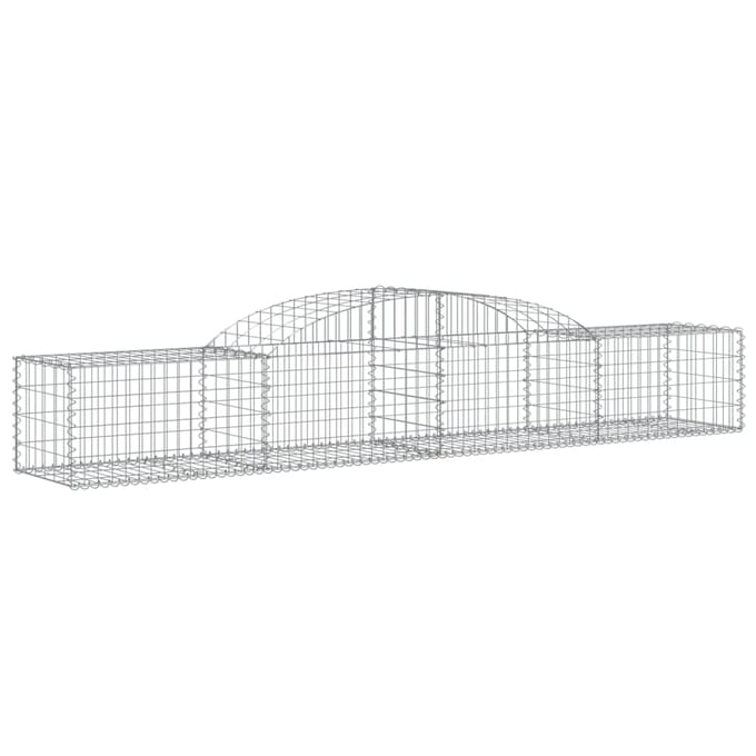 vidaXL - Schanskorf - gewelfd - 300x50x40/60 - cm - gegalvaniseerd - ijzer