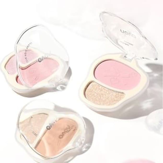 NOVO - Sweet Encounter Highlighter Blush Palette - 3 Types 01# Slivery Beach - 5.6g