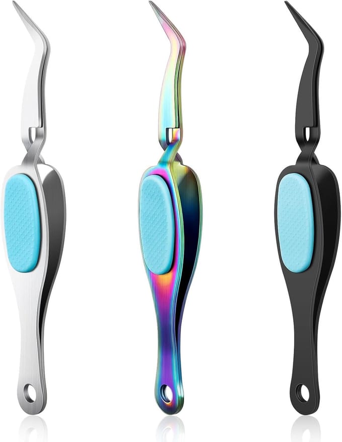 Pincetten Set - Gebogen Fijne Tip - Precisie Knutselen - Omgekeerde Grip - 3 Stuks
