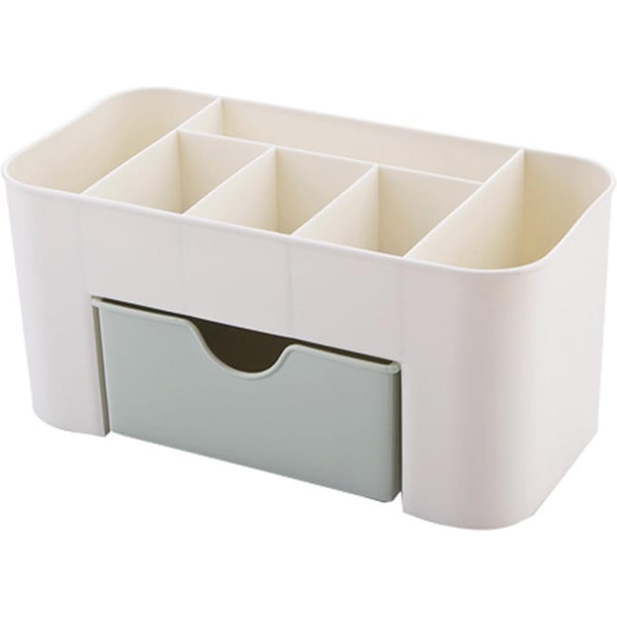 Cosmetica Make-up Organizer PP Multifunctioneel 6 Vakken Make-up Bureau Organizer met Lade groen