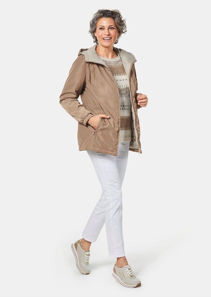 Jack met capuchon - taupe - Gr. 44 van Goldner Fashion