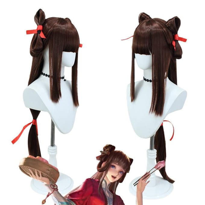 Carnaval anime pruik, Xishi cos pruik One Size bruin