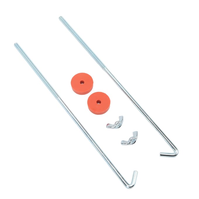 10 inch Chroom Batterij Vastzetkit met J-Haakbouten Ringen Moeren Universele Auto Accessoires white