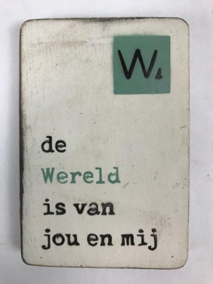 Houten Magneet 6x9 cm Wereld
