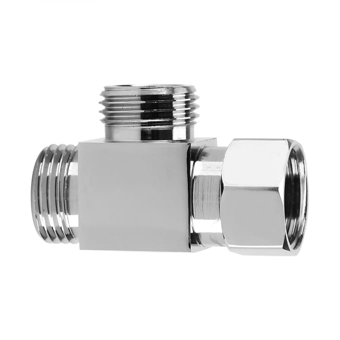 3-weg Messing Chroom Omsteller G1/2  T-vorm Adapter Waarde voor Douchearm Gemonteerd white