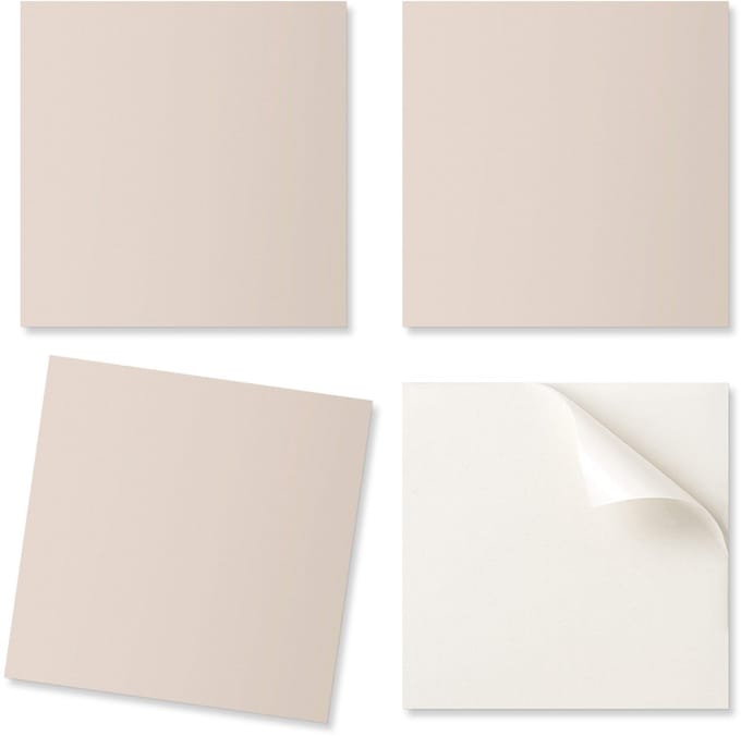 Set vinyltegels met print, perzikkleur, 9x30x30 cm