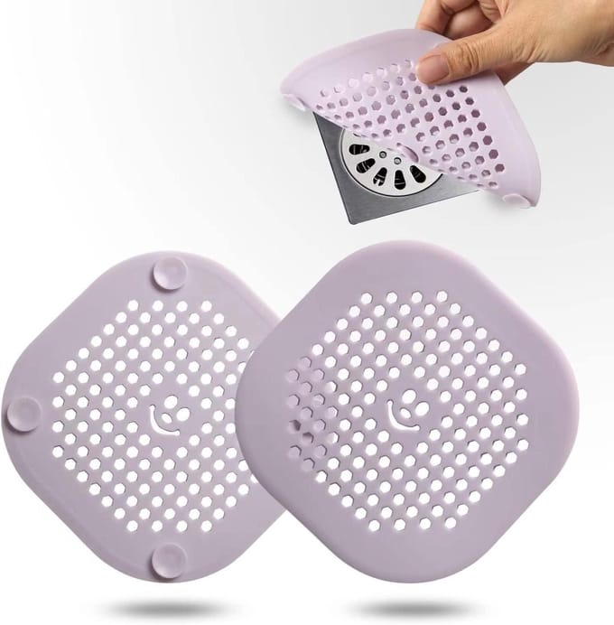 Haarvanger Douche - Afvoer Haarstopper - Verstopping Voorkomen - Verbeterd Ontwerp - Set van 2 - Lichtpaars