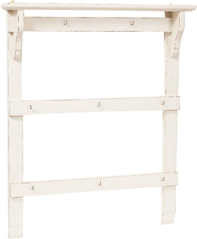 Houten Opbergkist Antiek Wit 85x14x103 cm Massief Hout