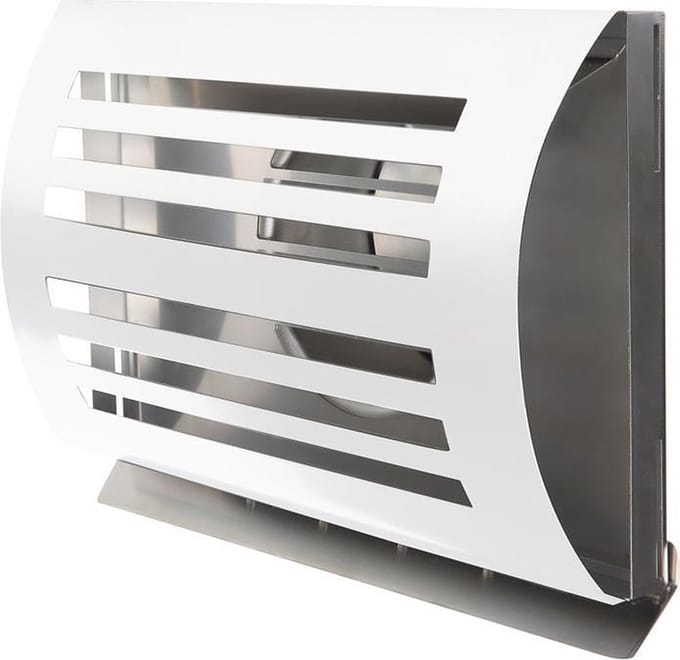 Weha overdrukrooster Delta Ø150mm, rvs 304 Wit met terugslagklep