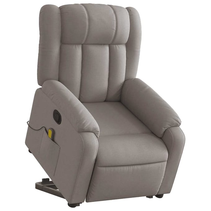 vidaXL - Sta-op-massagestoel - verstelbaar - stof - taupe