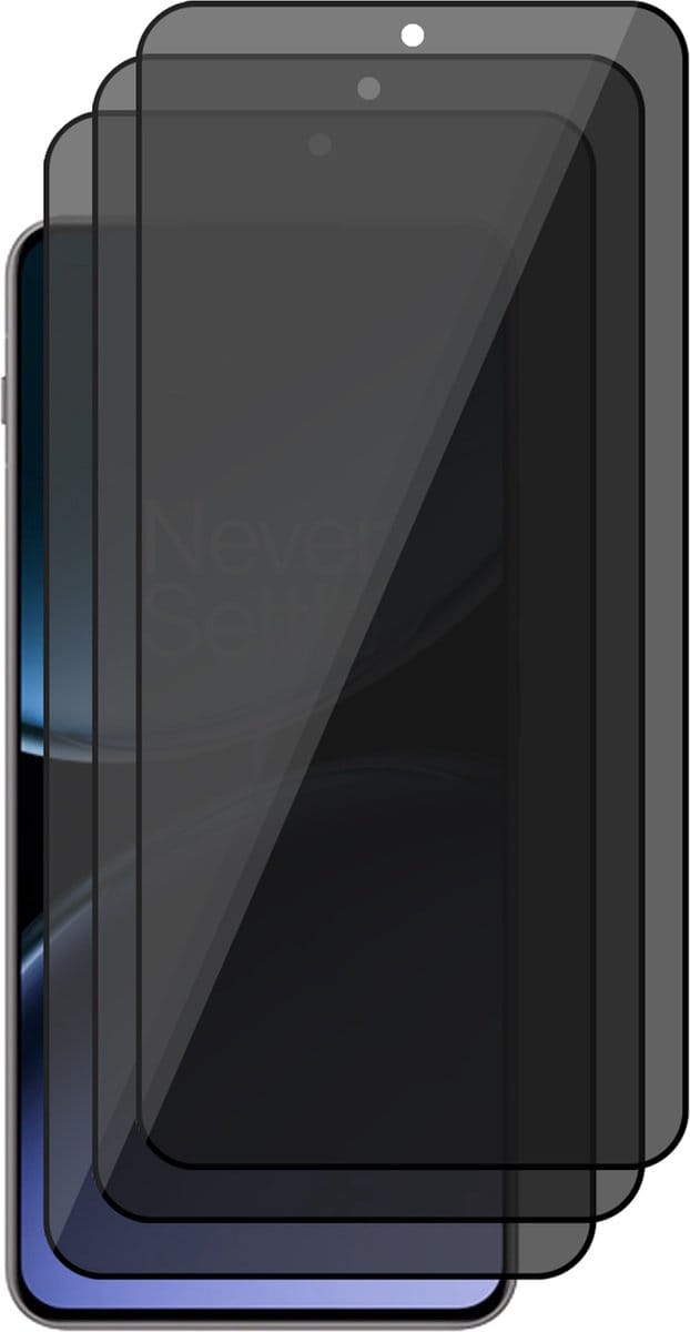 Privacy Screenprotector geschikt voor OnePlus Nord 4 - 3x Volledig Dekkend Glas Screen Protector
