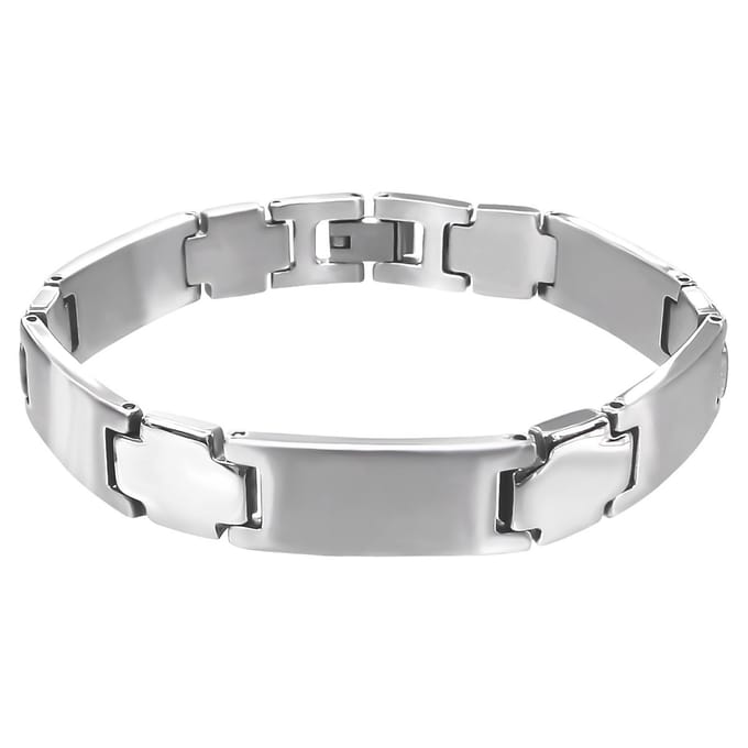 Heren armband rvs half mat