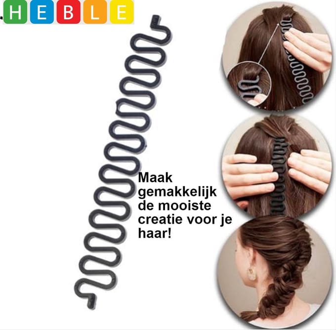 "Visgraat-Vlecht-Hulpstuk" - Haar Mode - Haar Accessoire - van Heble® -