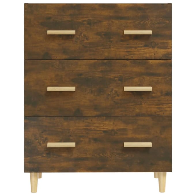 vidaXL - Dressoir - 70x34x90 - cm - bewerkt - hout - gerookt - eikenkleurig