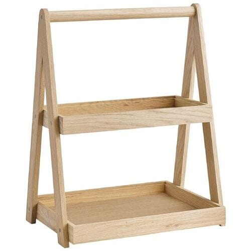 GGM Gastro Etagère - VALO - 2-stufig - Eckig - Eichenholz - Höhe: 445mm