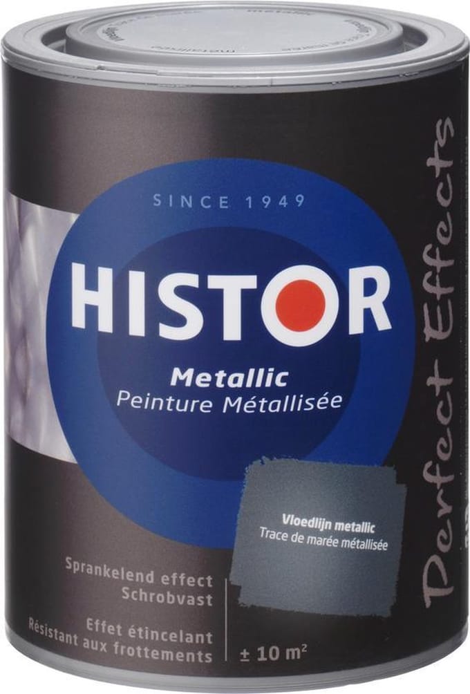 Histor Perfect Effect Muurverf Metallic 1ltr Kleur: 6990 Vloedlijn