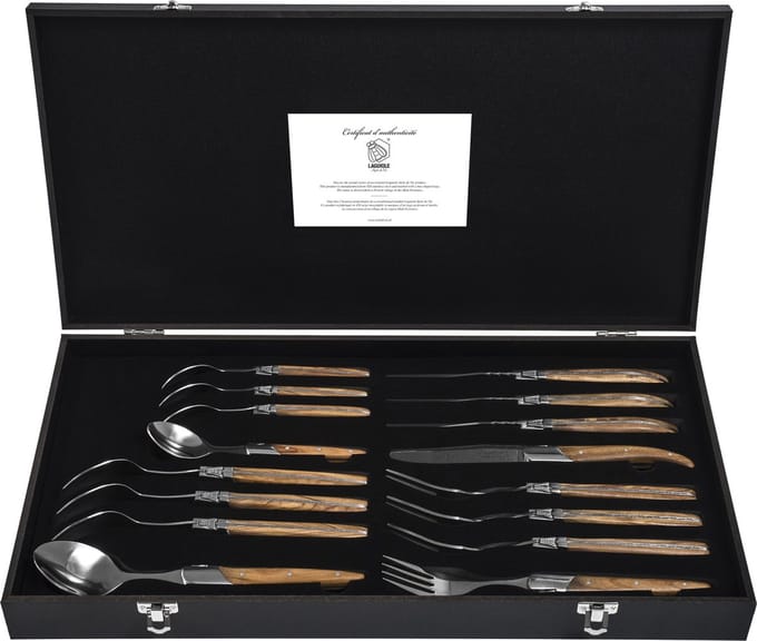 Laguiole Style de Vie Bestekset Luxury Line - 16-delig - Olijfhout