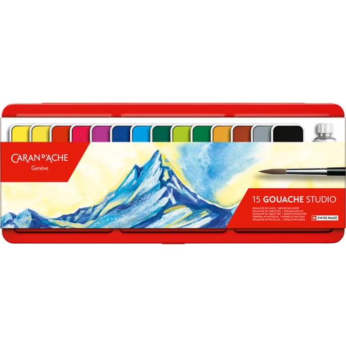 Plakkaatverf Caran d'Ache blik à 15 kleuren