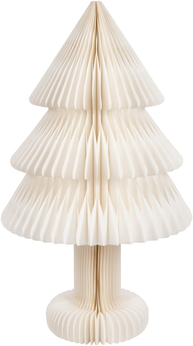J-Line decoratie Kerstboom Vouwbaar - papier - wit - large