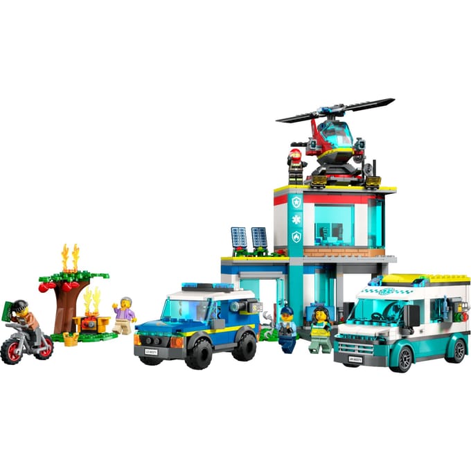 LEGO 60371 City Hoofdkwartier van hulpdienstvoertuigen Speelgoed voor Kinderen van 6+ Jaar