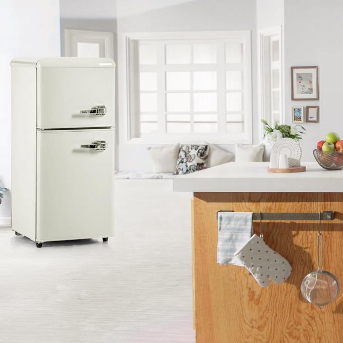 Compacte koelkast - Kleine koelkast - Dranken bewaren - Dubbele deur - 60 liter - Wit