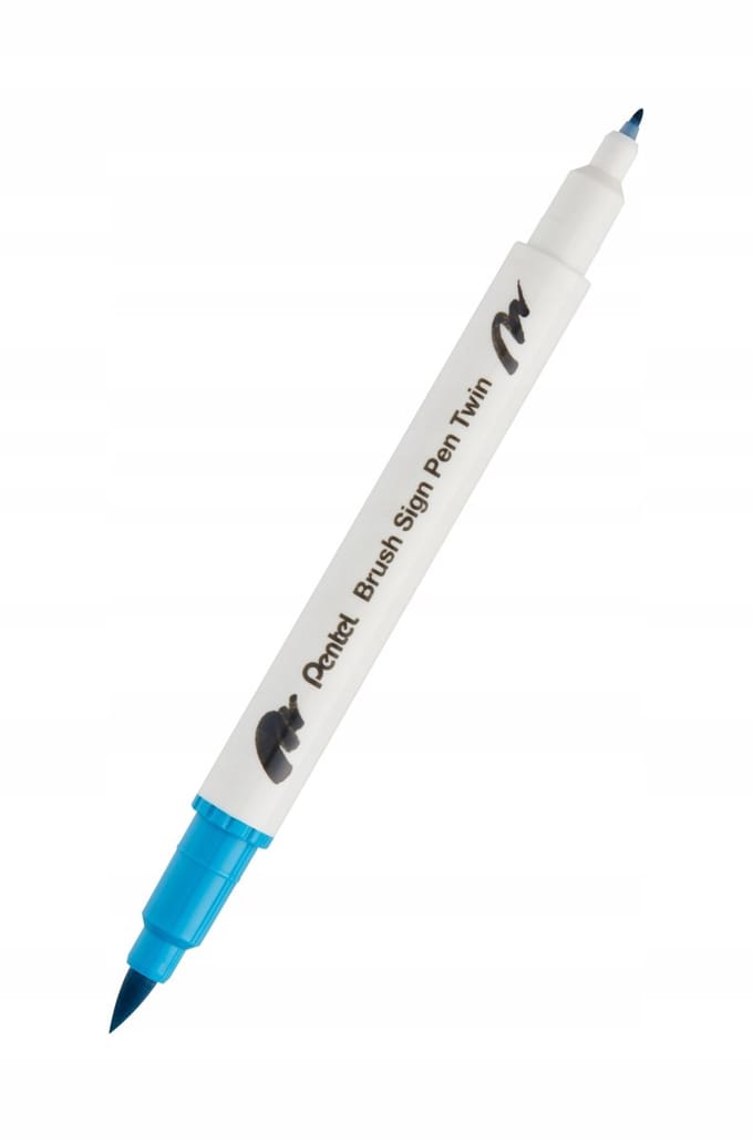 Pentel Brush Sign Pen Dubbelzijdig Turquoise Kalligrafie